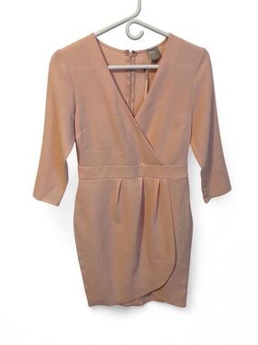 ASOS Blush Pink V-Neck Wrap Mini Dress